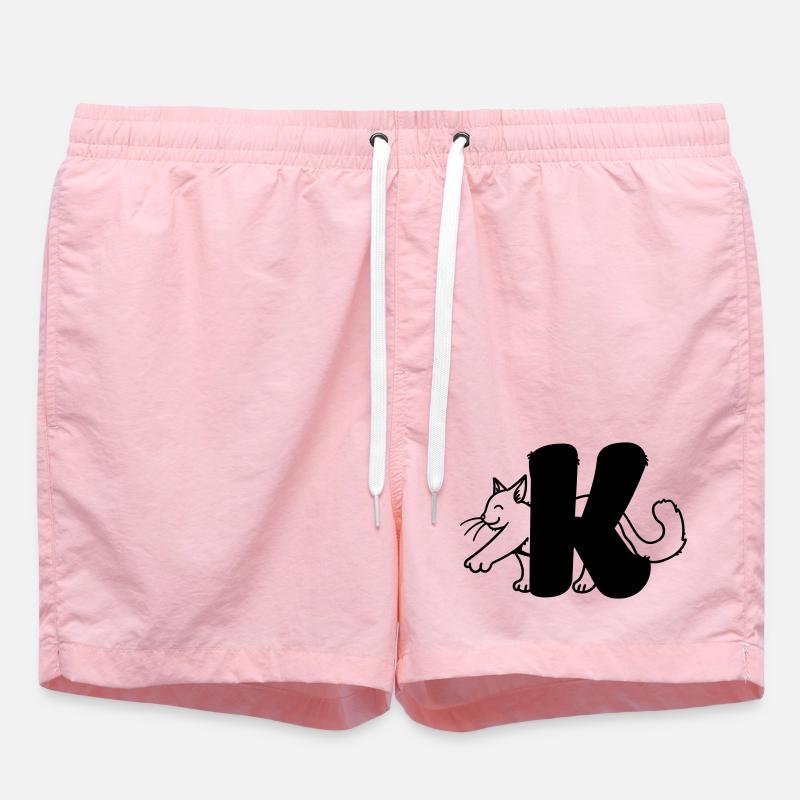 Lettre K chat - Short de bain - rose
