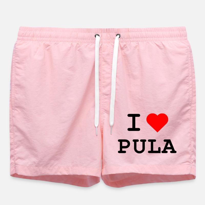 J’aime Pula - Ich liebe Pula - Short de bain - rose