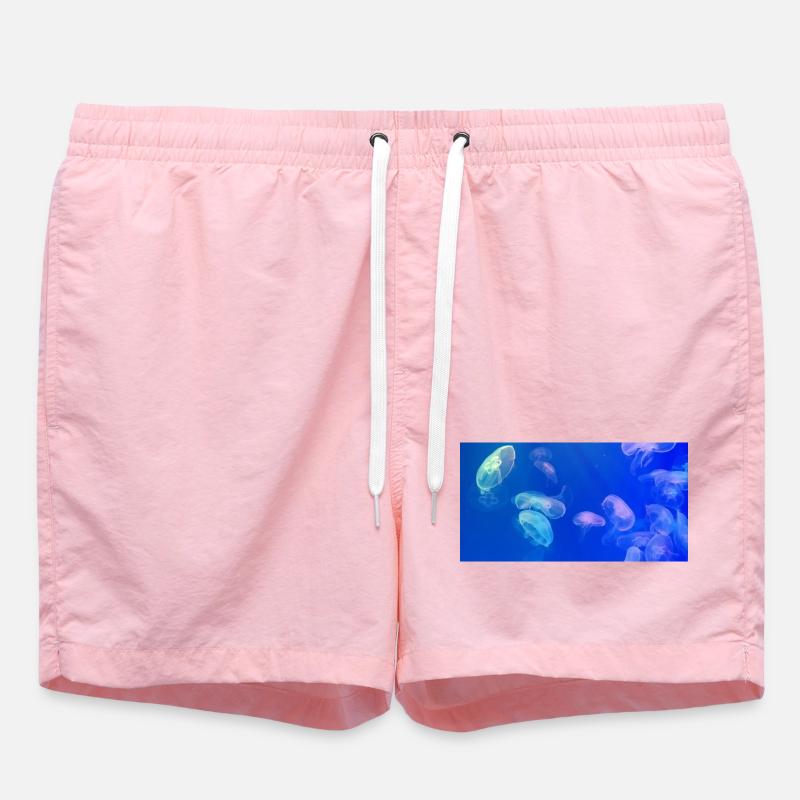 Blue jellyfish pattern - Swim Trunks - pink