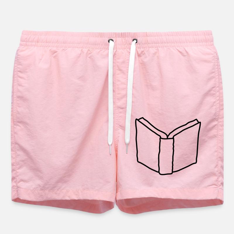 Comic open novel book - Swim Trunks - pink