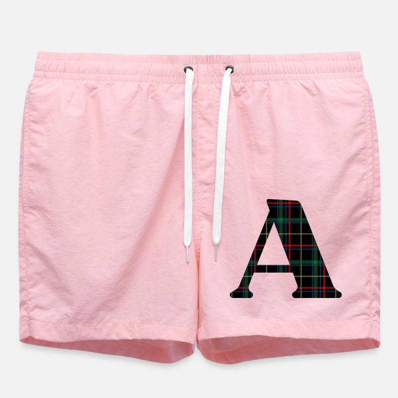 Monogramme a tartan écossais - Short de bain - rose