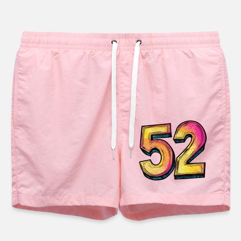 52 Symbole numérique - Short de bain - rose