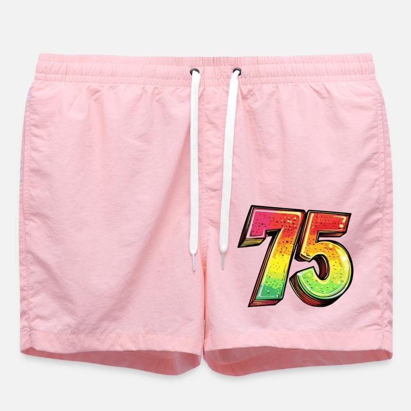 75 Number Symbol - Swim Trunks - pink