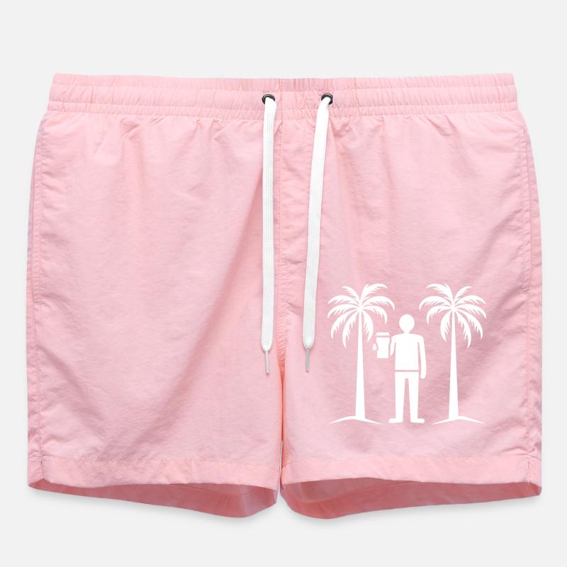 Palmiers de vacances Été - Short de bain - rose