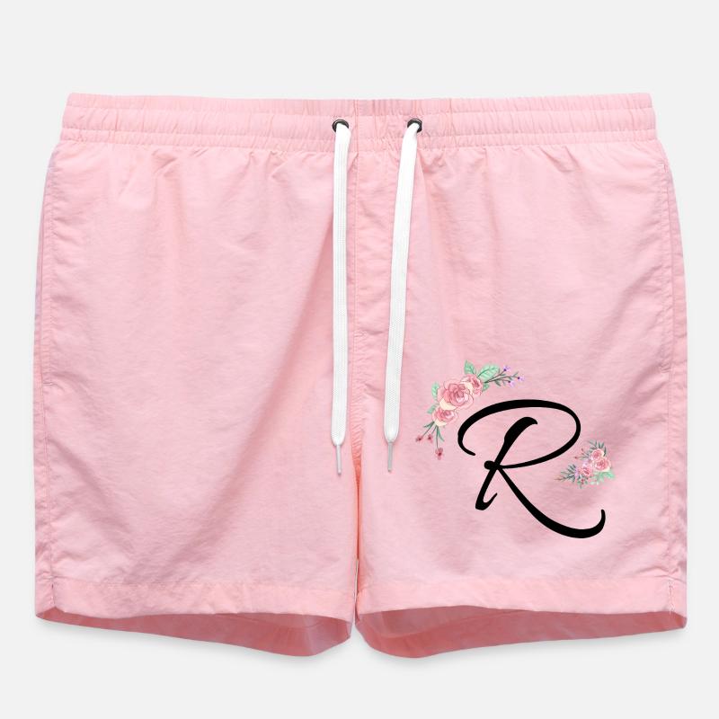 Lettre r fleurs - Short de bain - rose