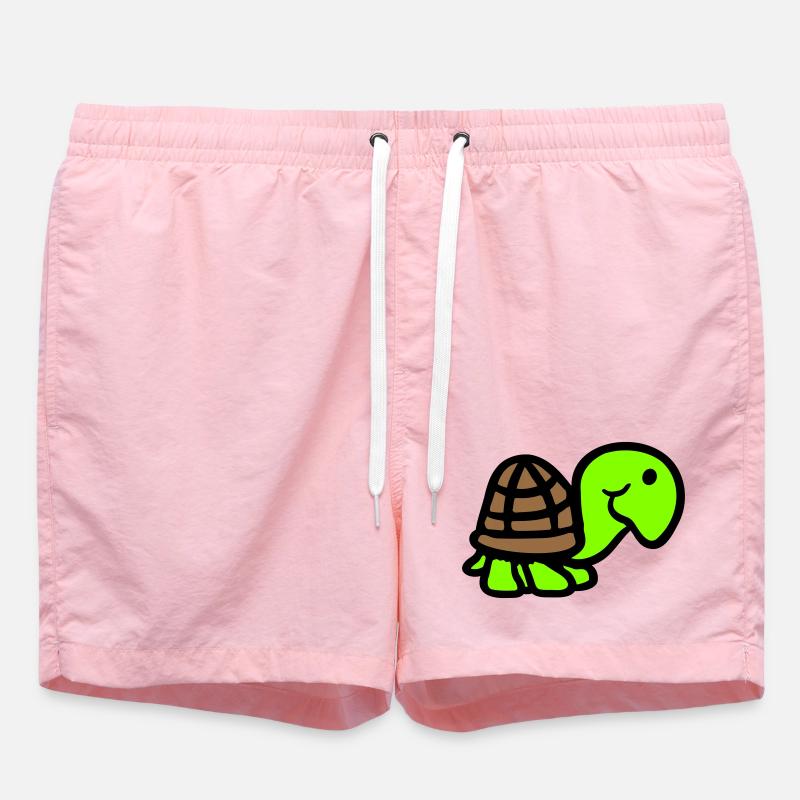 turtle cute smiling happy funny - Swim Trunks - pink
