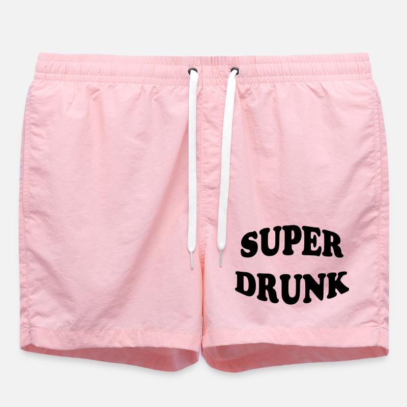 Super Drunk - alcool - Short de bain - rose