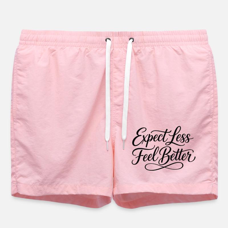 Sarcasm – Expect less, feel better – Lu - Swim Trunks - pink