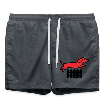 Dachshund Jump Fence Agility - Swim Trunks -  - Front