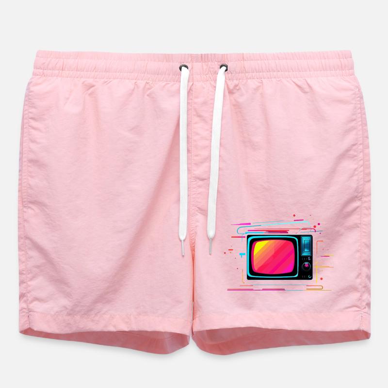 TV Synthwave - Short de bain - rose