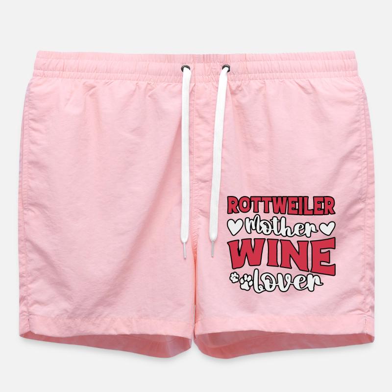 Rottweiler mère amateur de vin - Short de bain - rose