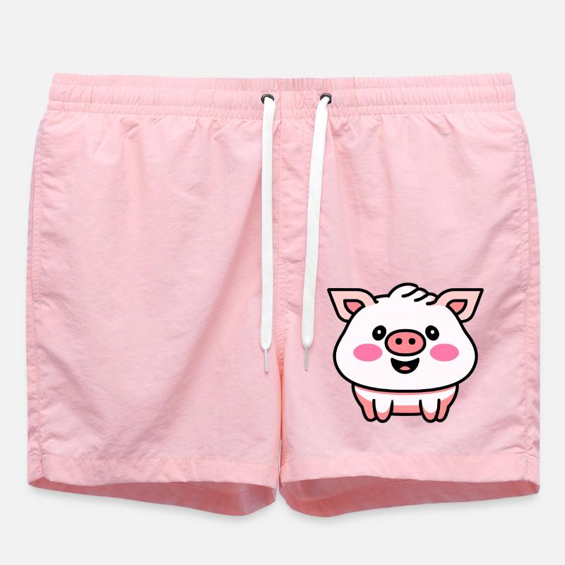 Mignon cochon qui rit Kawaii - Short de bain - rose