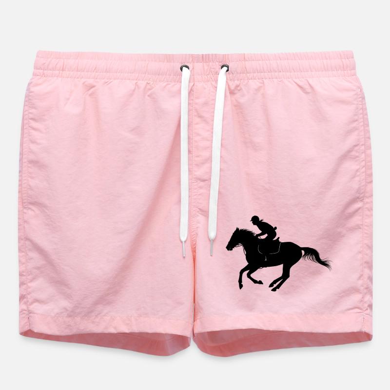 Cheval Élégant Silhouette Noire - Short de bain - rose