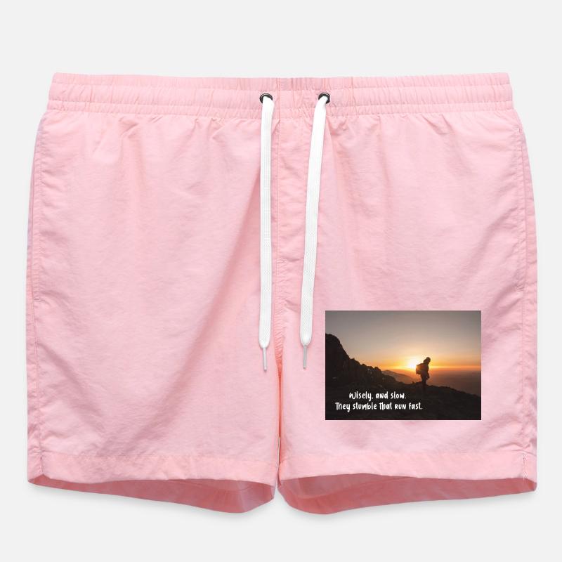 Wisely and slow: They stumble that run fast - Swim Trunks - pink