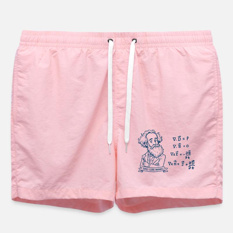 Maxwell and equations in blue - Swim Trunks - pink