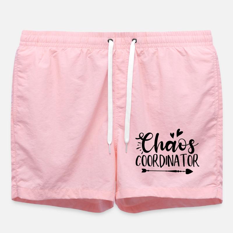 Chaos Coordinator Funny Saying - Swim Trunks - pink