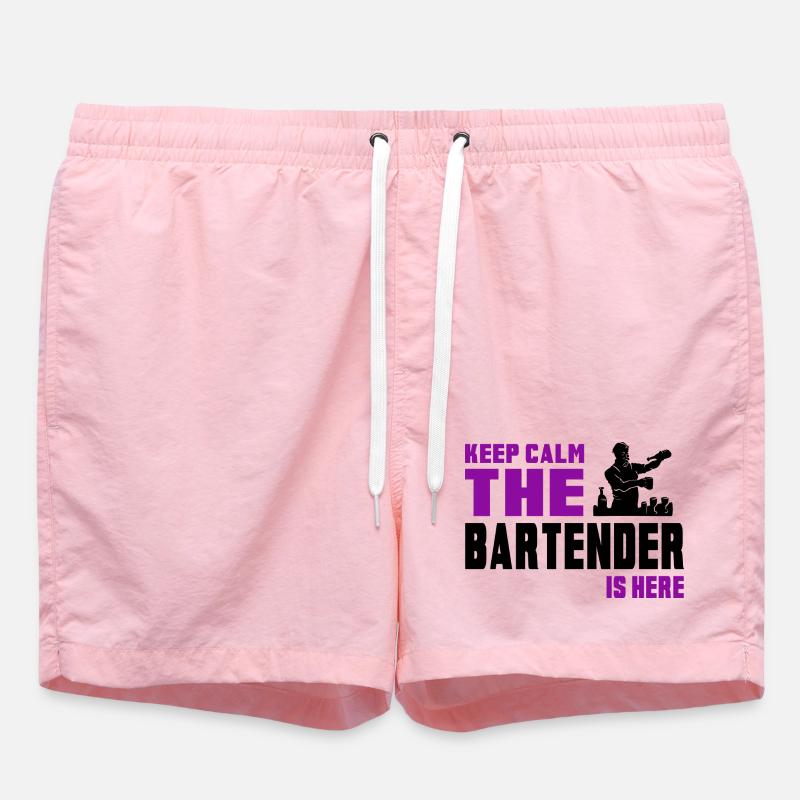 Keep Calm Barkeeper Design - Badeshorts - Pink