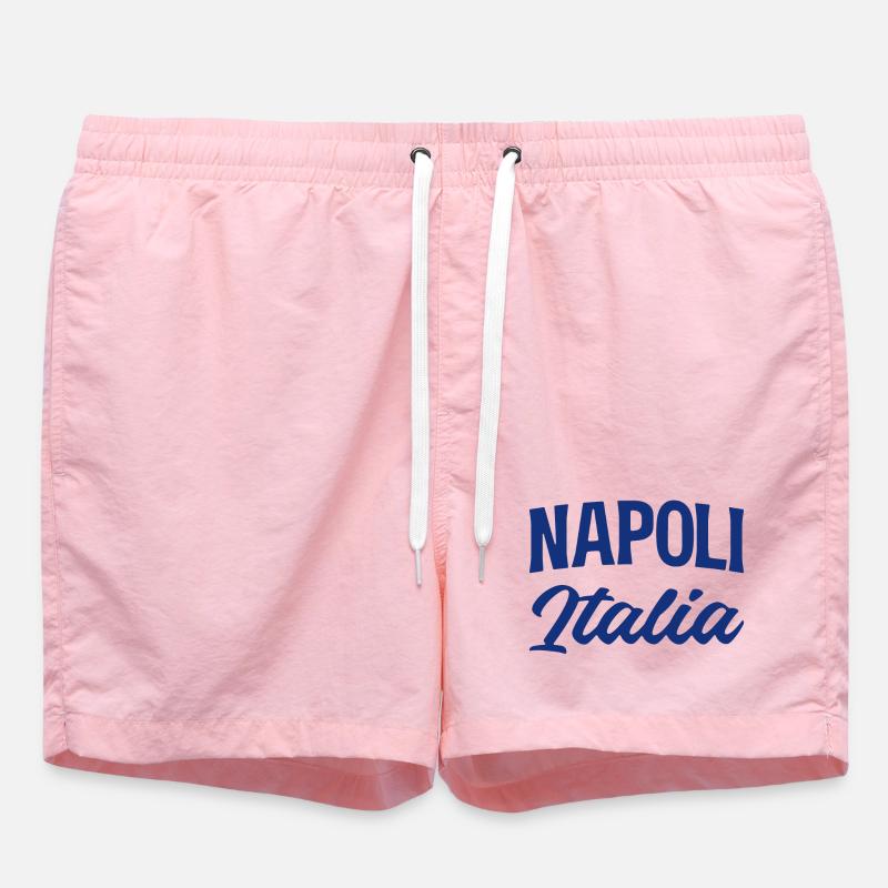 Napoli Italia Script in Blue - Swim Trunks - pink