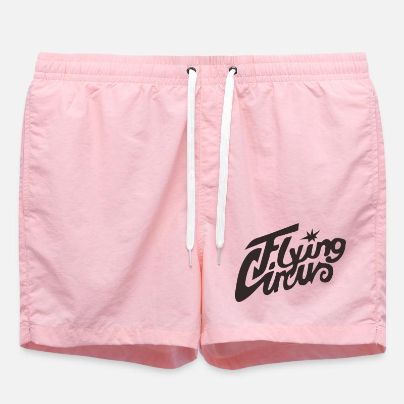 „Flying Circus” Vintage Script - Badeshorts - Pink