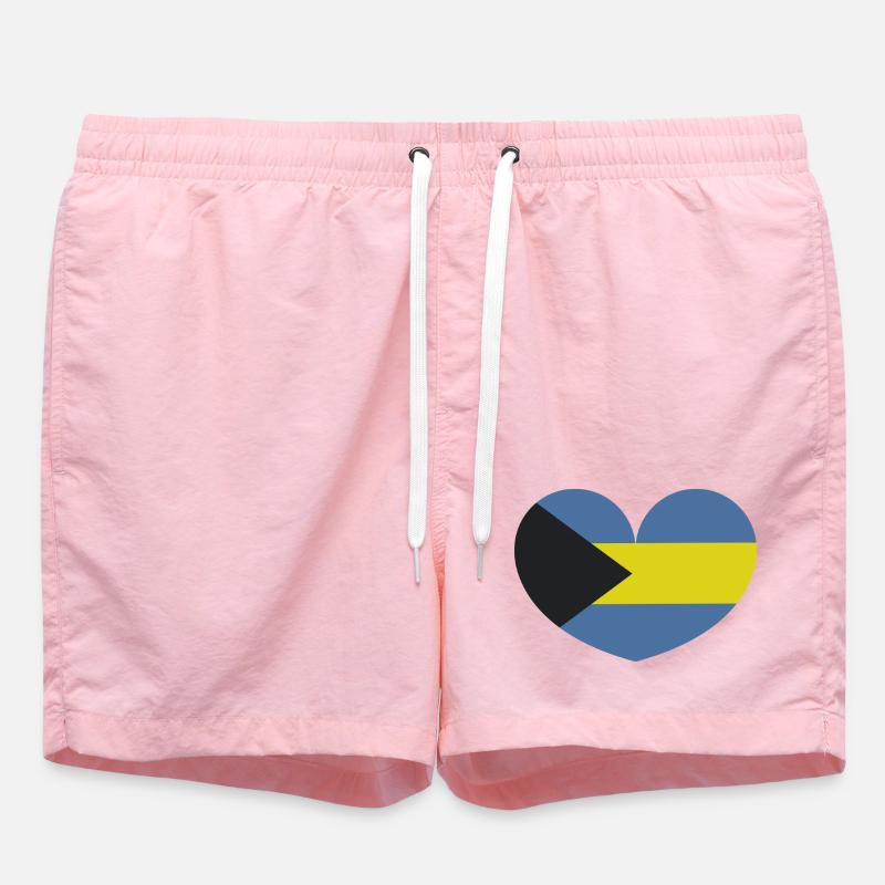 Cœur du drapeau des Bahamas - Short de bain - rose