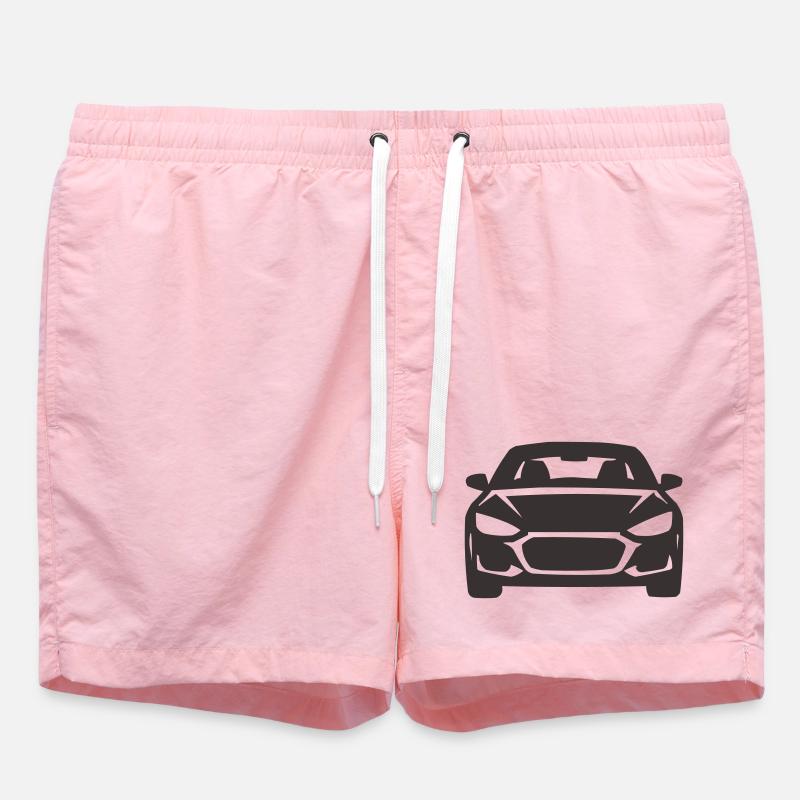 Front View Car Silhouette - Swim Trunks - pink