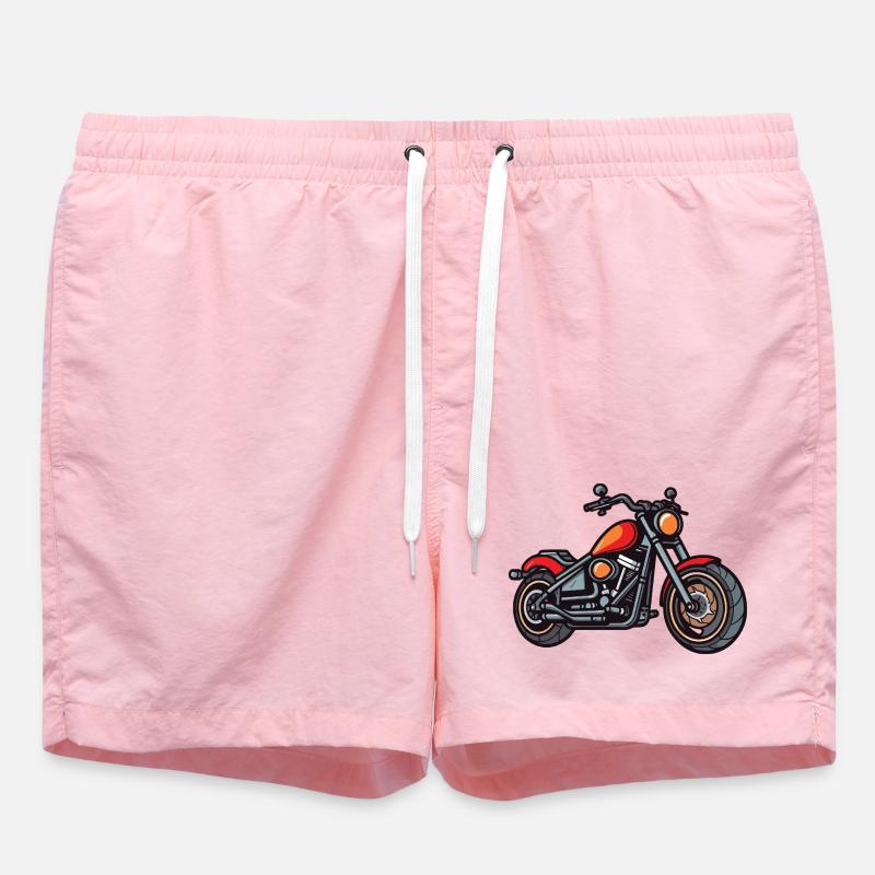 Motorcycle Biker - Swim Trunks - pink