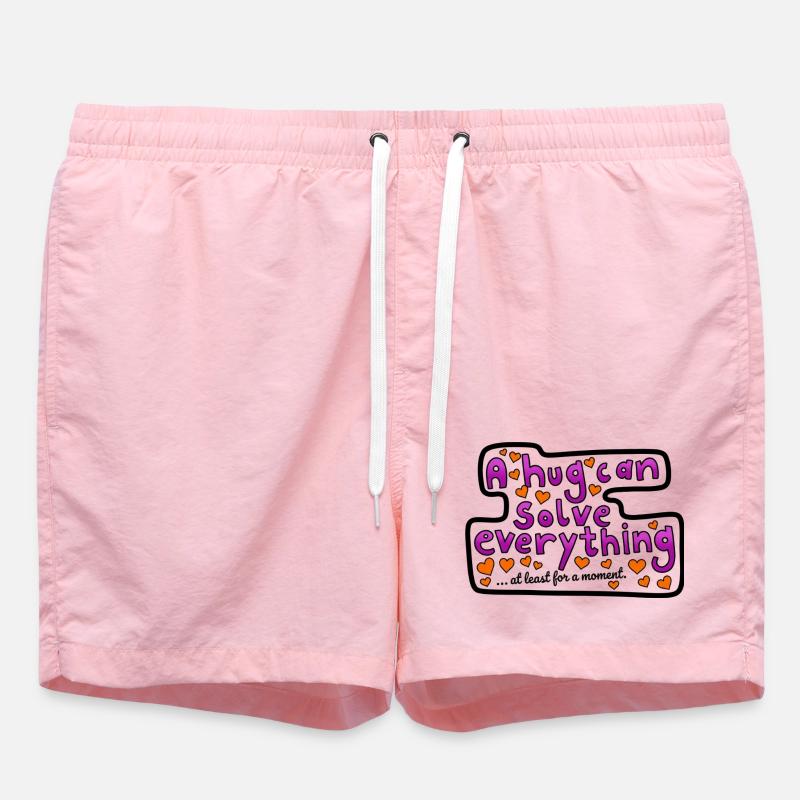 A hug can help - Swim Trunks - pink