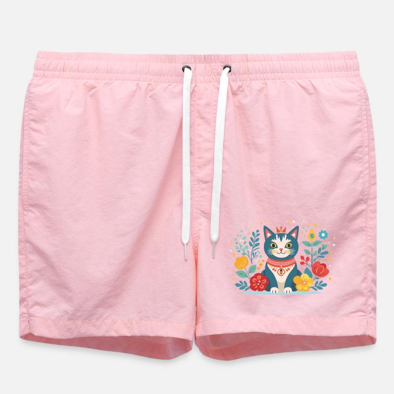 chat mignon - Short de bain - rose