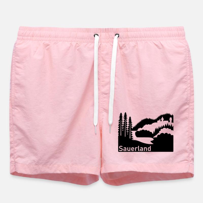 Sauerland silhouette paysage panneau routier - Short de bain - rose