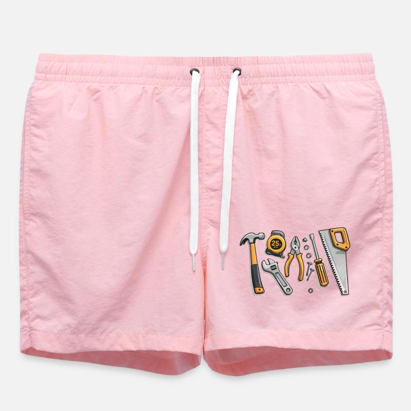 Tool illustration for craftsmen - Swim Trunks - pink