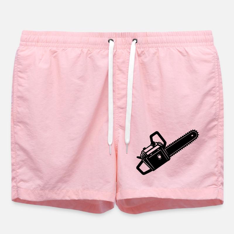 Logging Chainsaw - Swim Trunks - pink