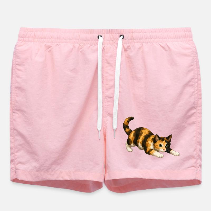 Emmi PolygonCat Art - Swim Trunks - pink