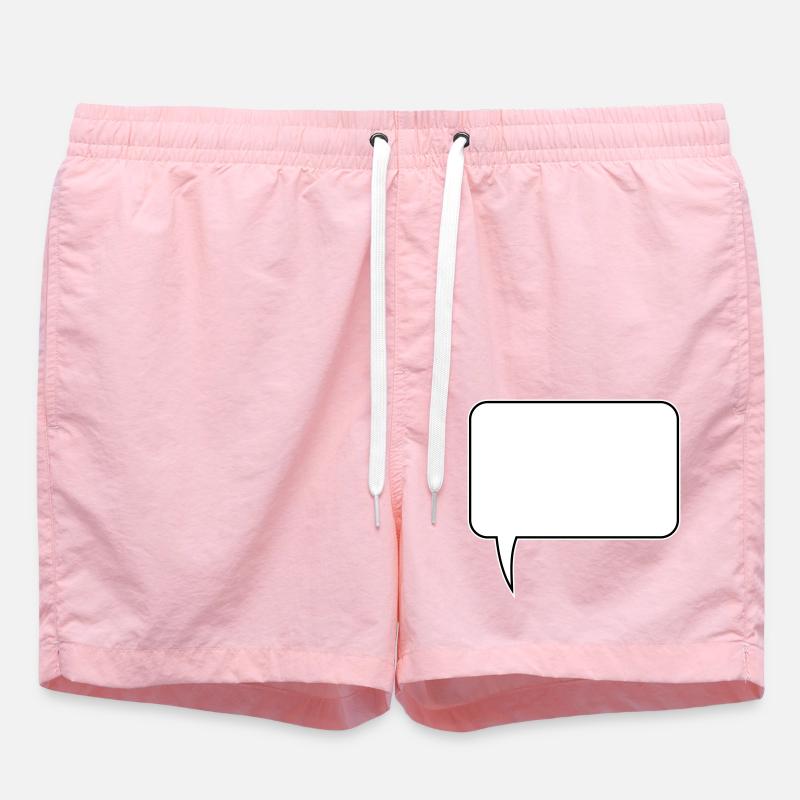 Speech bubble rectangle design - Swim Trunks - pink