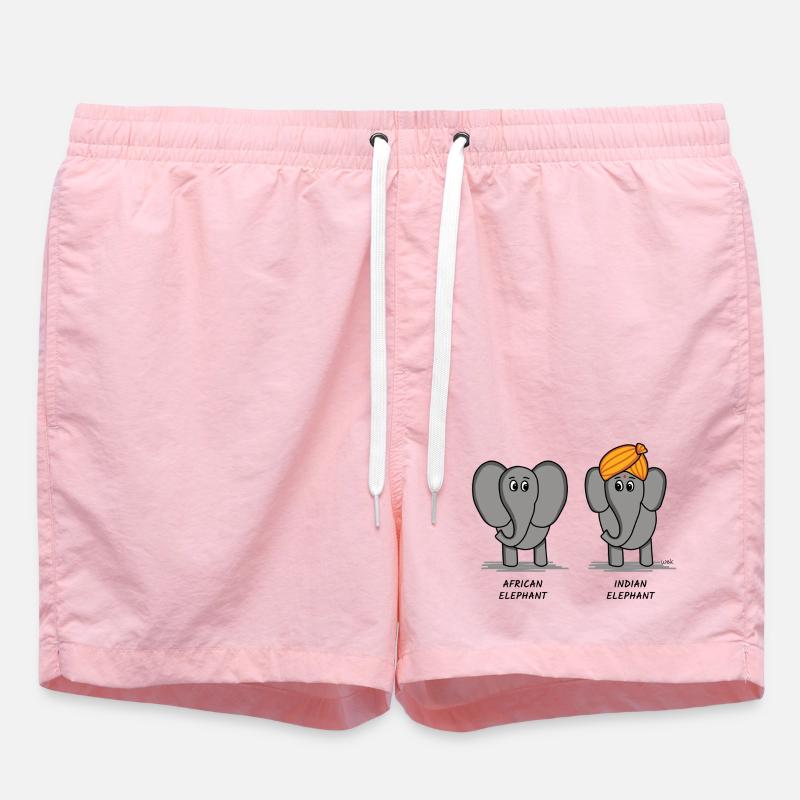 Éléphant d’Afrique, Éléphant d’Inde - Short de bain - rose