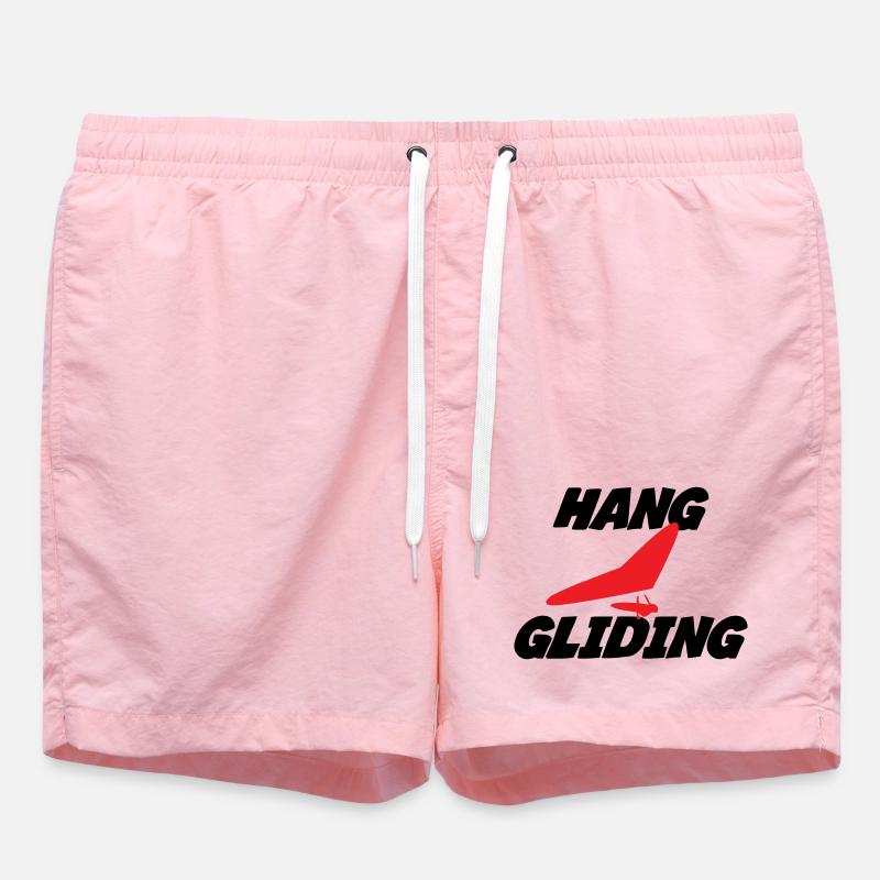 Hang Gliding Centered Wing Badge - Swim Trunks - pink