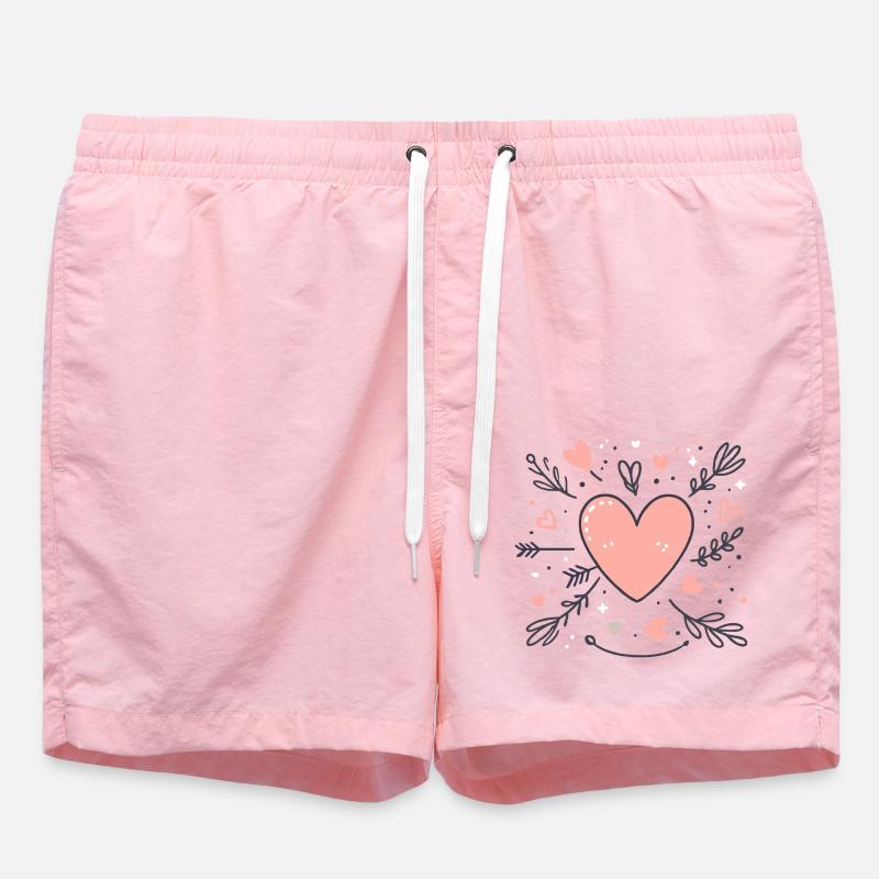 Coeurs de la Saint-Valentin - Short de bain - rose
