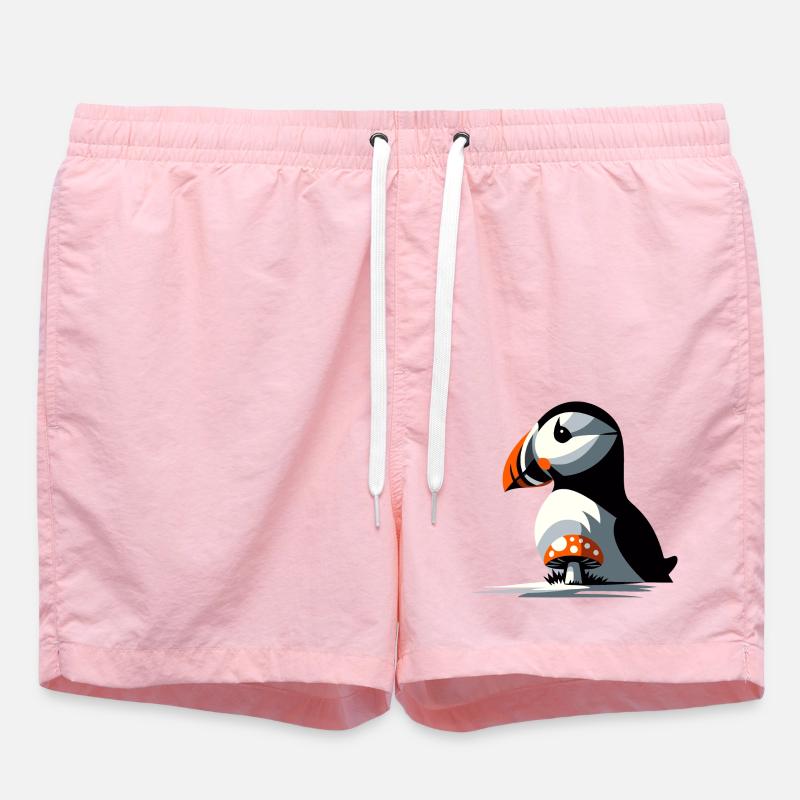 Puffin and toadstool - Swim Trunks - pink