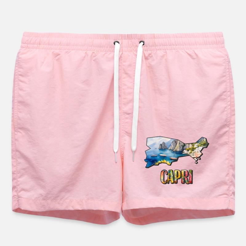Carte à l’aquarelle Capri - Short de bain - rose