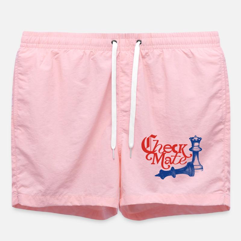 Check Mate Statement - Swim Trunks - pink