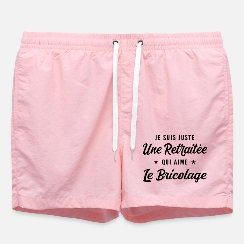 Retraitée Bricoleuse Humour Cadeau Retraite - Short de bain - rose