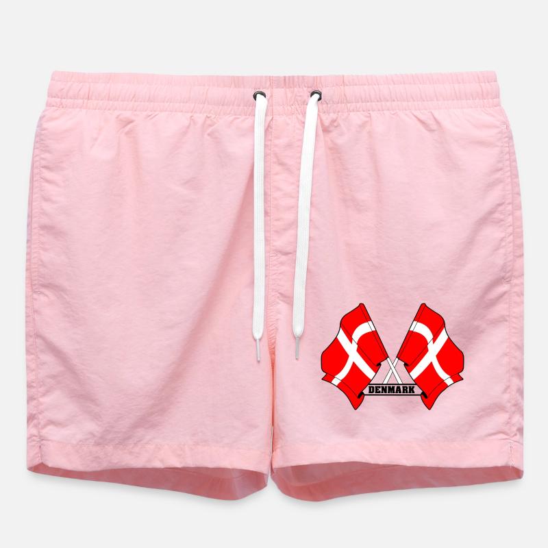 DANEMARK – Drapeaux croisés - Short de bain - rose