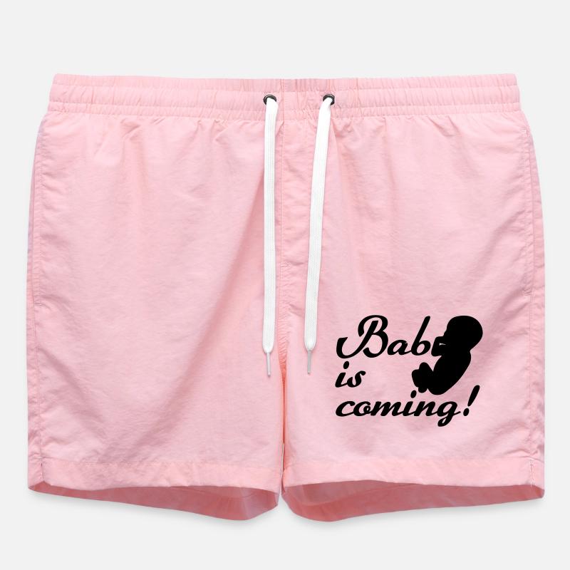 Bébé arrive Naissance, Grossesse, Cadeau - Short de bain - rose