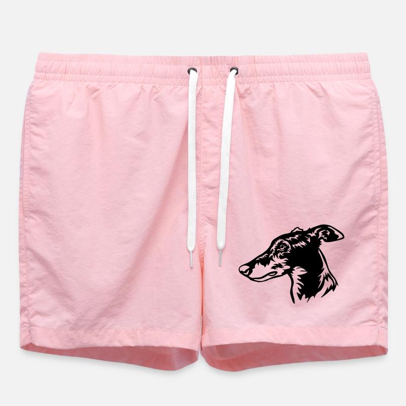 Greyhound Head - Swim Trunks - pink