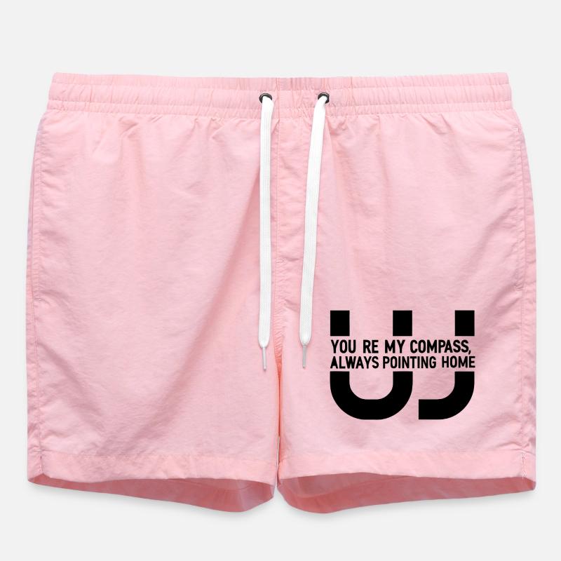 Celestial Moon and Star Pattern - Swim Trunks - pink