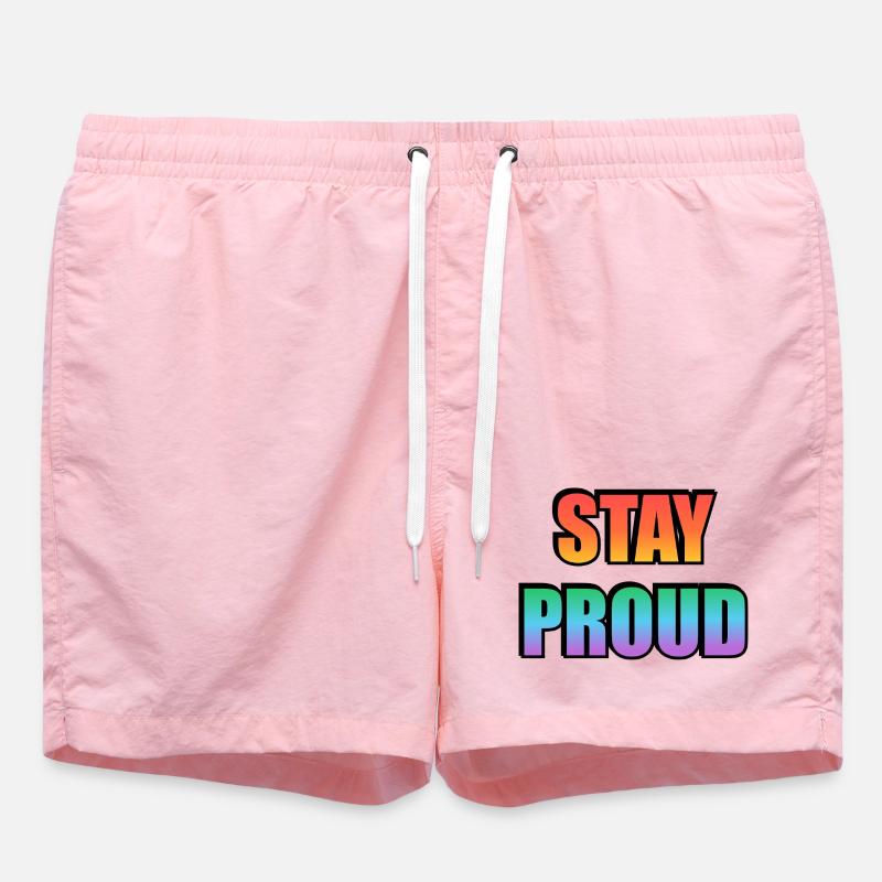 Stay Proud Gradient Text Design - Badeshorts - Pink