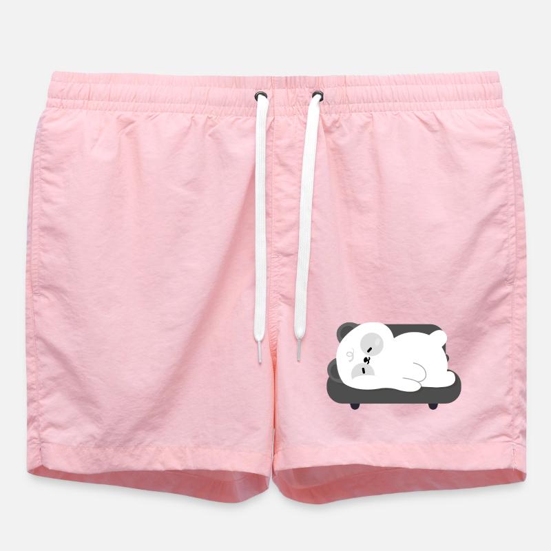 Müder Panda schläft auf dem Sofa - Badeshorts - Pink