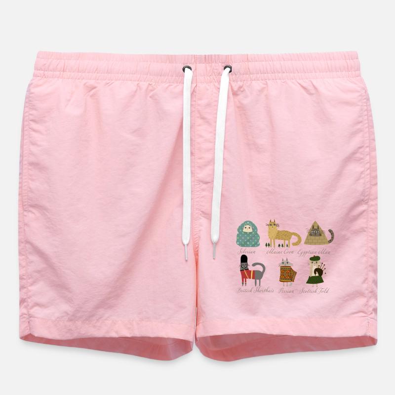 Races de chats - Short de bain - rose