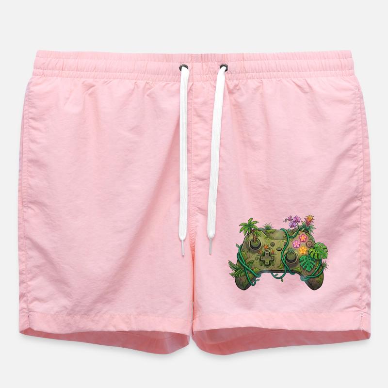 Jungle Controller - Gaming Sticker - Swim Trunks - pink