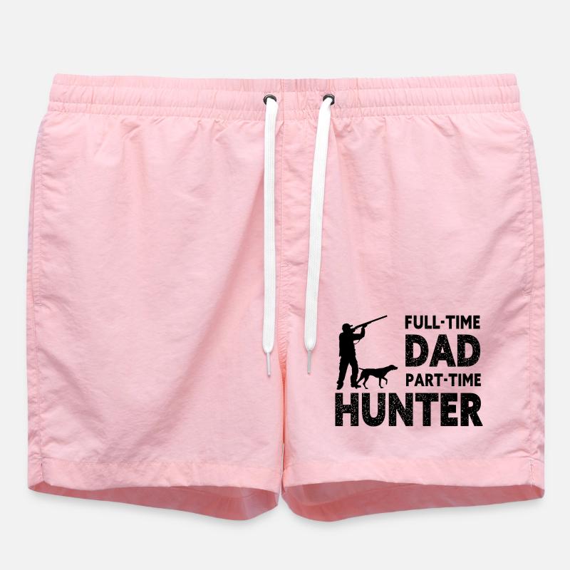 Full-Time Dad Part-Time Hunter – Dad Gift - Short de bain - rose