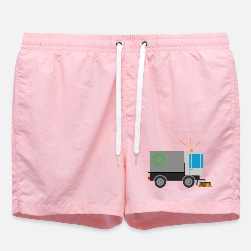 Kehrmaschine Straßenfeger Kinder Berufe Säuberung - Badeshorts - Pink